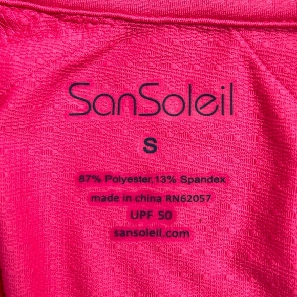 SanSoleil UV50+ Raglan Long Sleeve Quarter-Zip Top Barbie Pink Size S - Picture 11 of 14